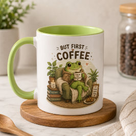 Caneca Design de Motivação de Estudo de Sapo Fofo | Foco