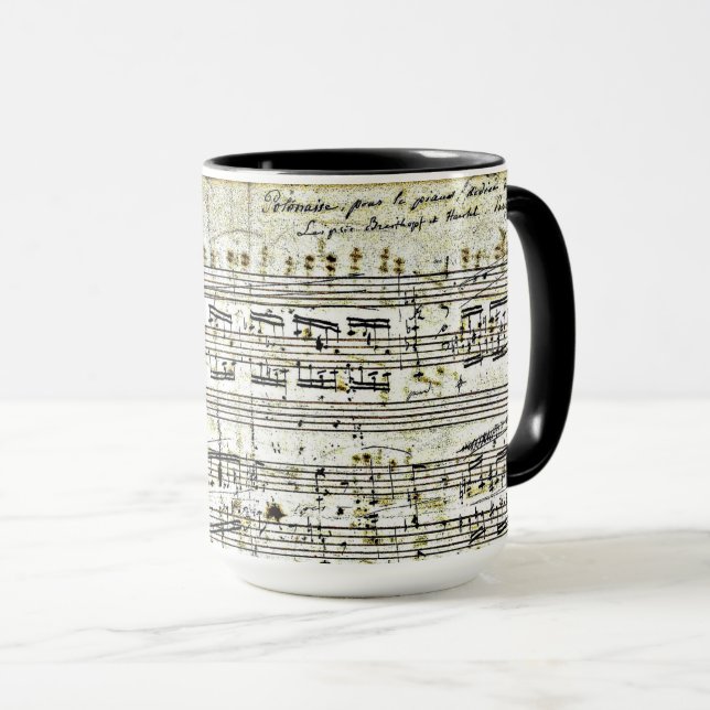 Caneca Design de música "Polonaise" de Chopin (Frente Esquerda)