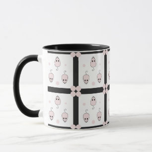 Caneca Design de padrão contínuo de rato rosa - Decoração