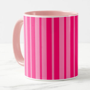 Caneca Design de padrão de faixa de Na moda rosa-claro e 