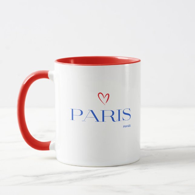Caneca Design de Paris moderna com Red Heart Mug (Esquerda)