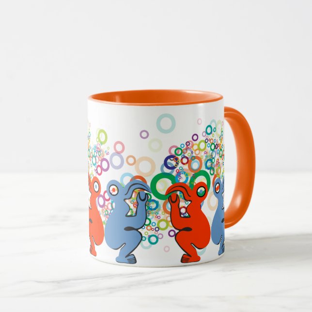 Caneca Design de pássaros Vibrantes Vermelho e Azul da Il (Frente Esquerda)