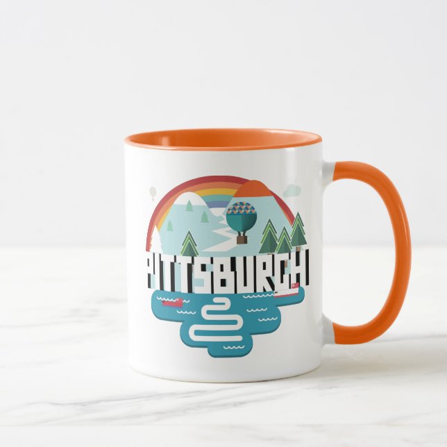 Caneca Design de Pittsburgh, arquitectura da cidade de (Direita)