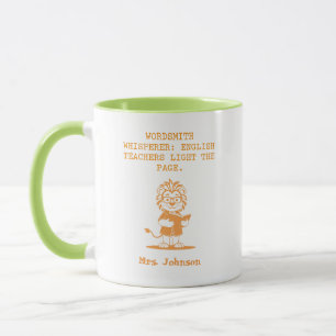 Caneca Design de Professor de Inglês Wordsmith Whisperer