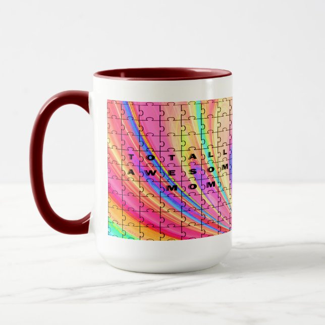 Caneca Design de Quebra-cabeça de espiral cor-de-rosa da  (Esquerda)