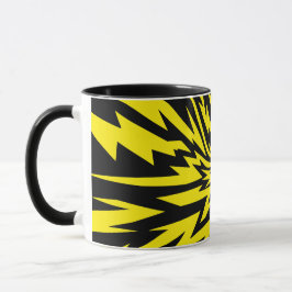 Caneca Design de raio dinâmico amarelo e preto