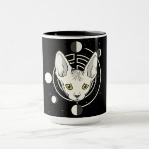 Caneca Design de rosto de gato de espaço legal