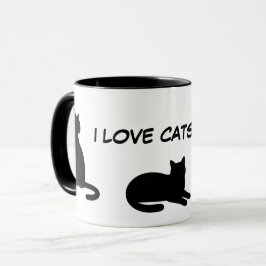 Caneca Design de Silhuetas de Animais Fofos - Gatos 1