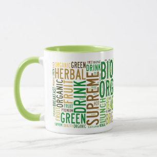 Caneca Design de texto de café da manhã de chá