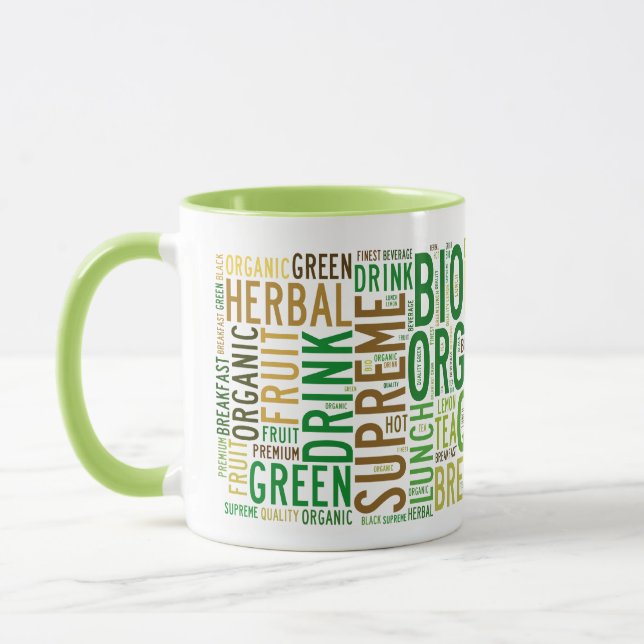 Caneca Design de texto de café da manhã de chá (Esquerda)
