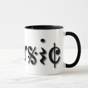 Caneca Design de texto de música