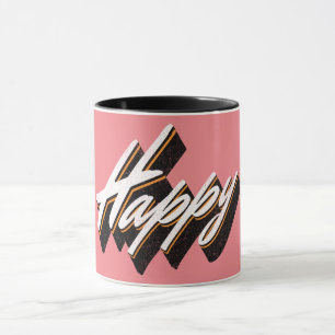 Caneca Design de texto Feliz