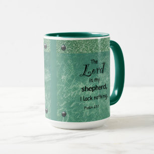 Caneca Design de Tipografia Cristã Psalm 23:1