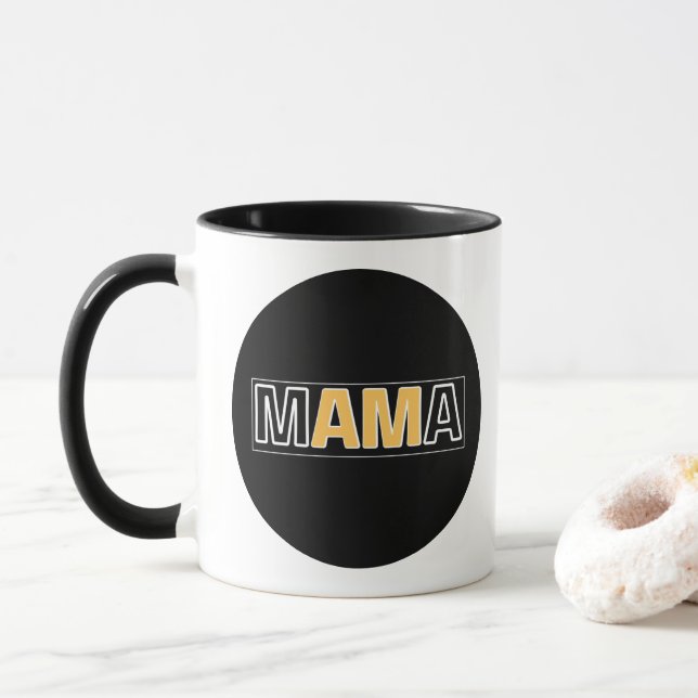Caneca design de tipografia Minimal Mama bear-mom (Com Donut)