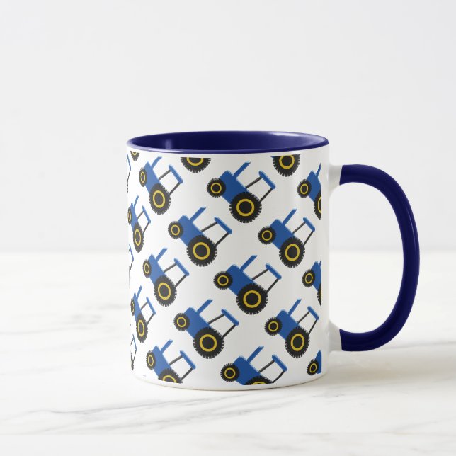 Caneca Design de trator azul (Direita)