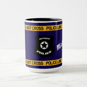 Caneca Design de Tributo à Polícia Personalizável com Ins
