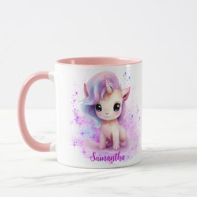 Caneca Design de Unicórnio Personalizado (Esquerda)