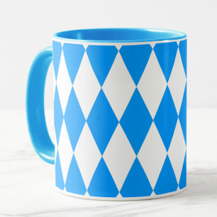 Caneca Design de Verificadores de Ouros Branco Azul