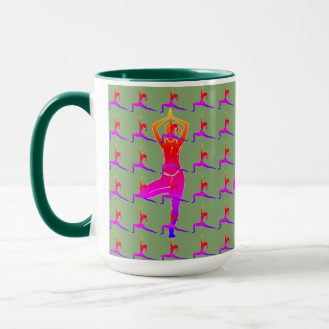 Caneca Design de Yoga divertido - Colorida Coffee Mug/ Cu (Esquerda)