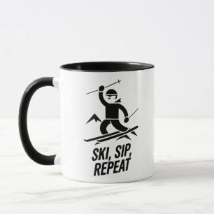 Caneca Design Divertido de Montanha de Esqui 'Esqui, Beba
