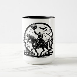 Caneca Design do Círculo de Halloween sem cabeça