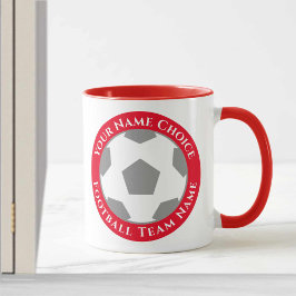 Caneca Design do Clube de Futebol em Vermelho