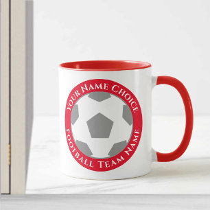 Caneca Design do Clube de Futebol em Vermelho