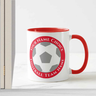 Caneca Design do Clube de Futebol em Vermelho