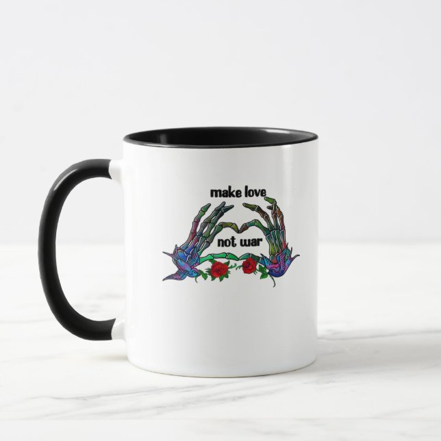 Caneca Design do Coração da Mão do Esqueleto (Esquerda)