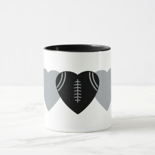 Caneca Design do Coração de Futebol de Las Vegas Raiders