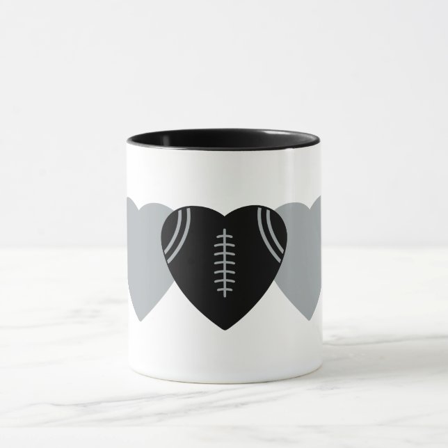 Caneca Design do Coração de Futebol de Las Vegas Raiders (Centro)