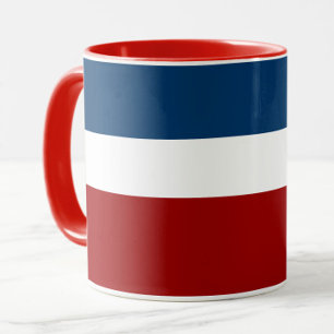 Caneca Design do Estilo de Bloco de Cor Vermelha Azul