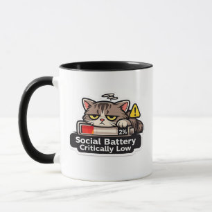 Caneca Design do Gato com Bateria Social Críticamente Bai