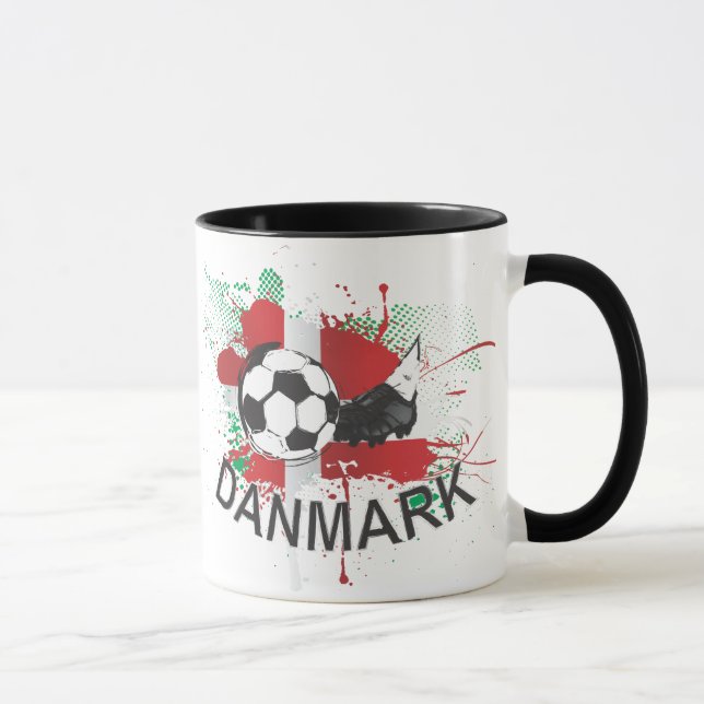 Caneca Design do grampo do futebol e do futebol de (Direita)