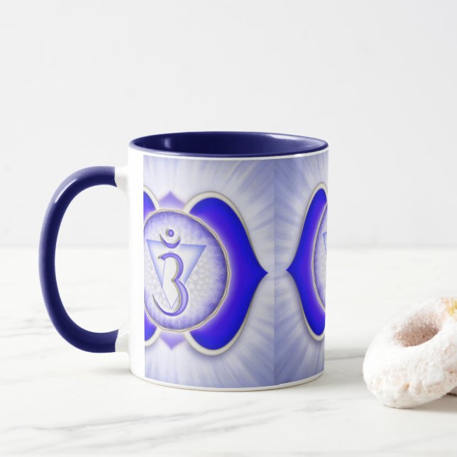 Caneca Design do impressão do teste padrão de Chakra do (Com Donut)