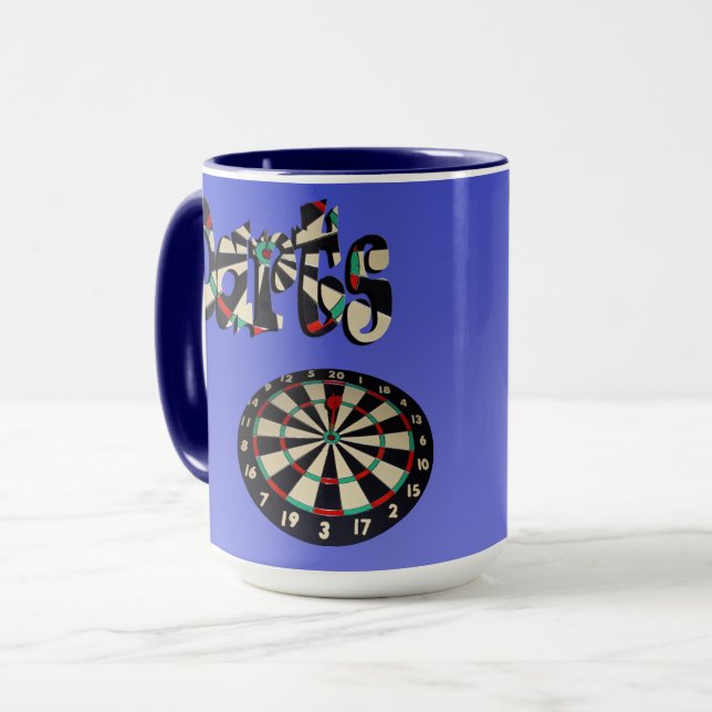 Caneca Design do Logotipo Darts Azul (Frente Esquerda)