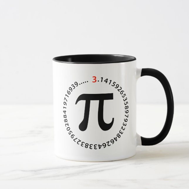 Caneca Design do número do Pi (Direita)