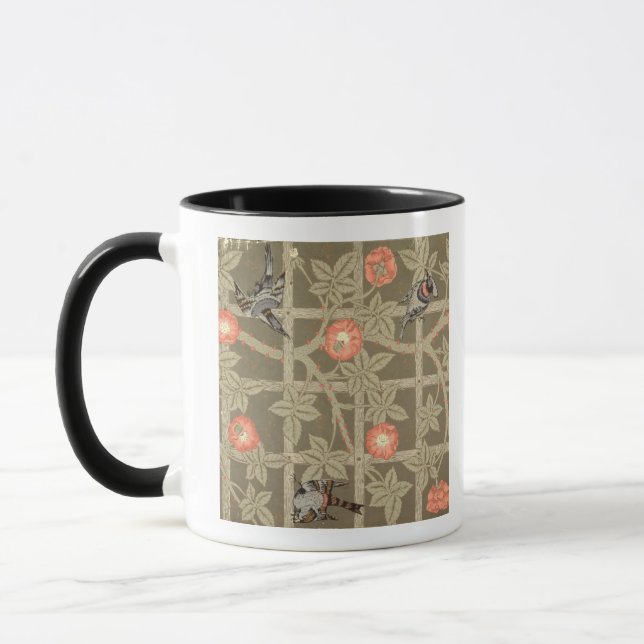 Caneca Design do papel de parede da treliça com um backg (Esquerda)
