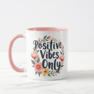 Caneca Design Floral Apenas Vibes Positivas