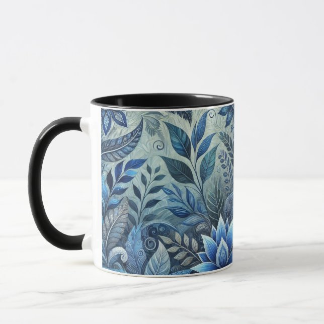 Caneca Design Floral Azul (Esquerda)