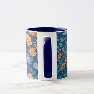 Caneca Design Floral Pintado à Mão do Calendário