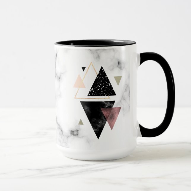 Caneca Design geométrico de mármore do metal (Direita)