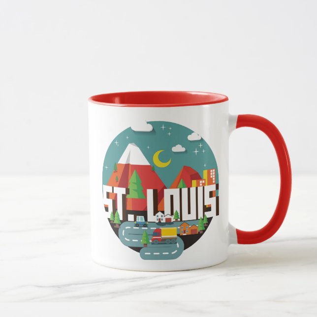 Caneca Design geométrico de St Louis, Missouri (Direita)