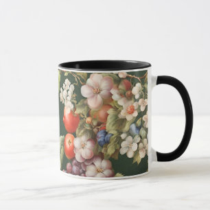 Caneca Design italiano elegante com Frutas e flores