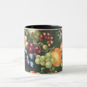 Caneca Design italiano elegante com Frutas e flores