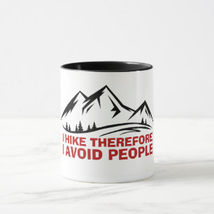 Caneca Design minimalista ao ar livre de montanha caminha
