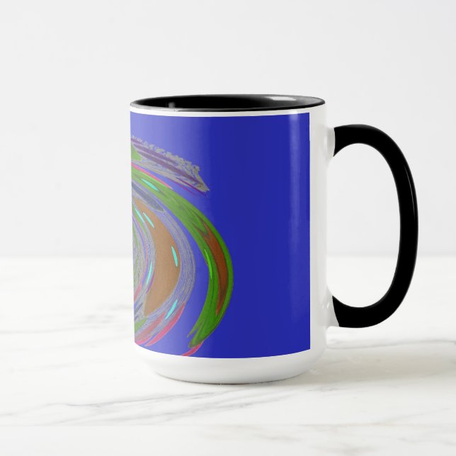Caneca Design Monograma de Whirlwind azul (Direita)
