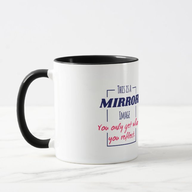Caneca Design Motivacional de Mentalidade de Reflexo no E (Esquerda)
