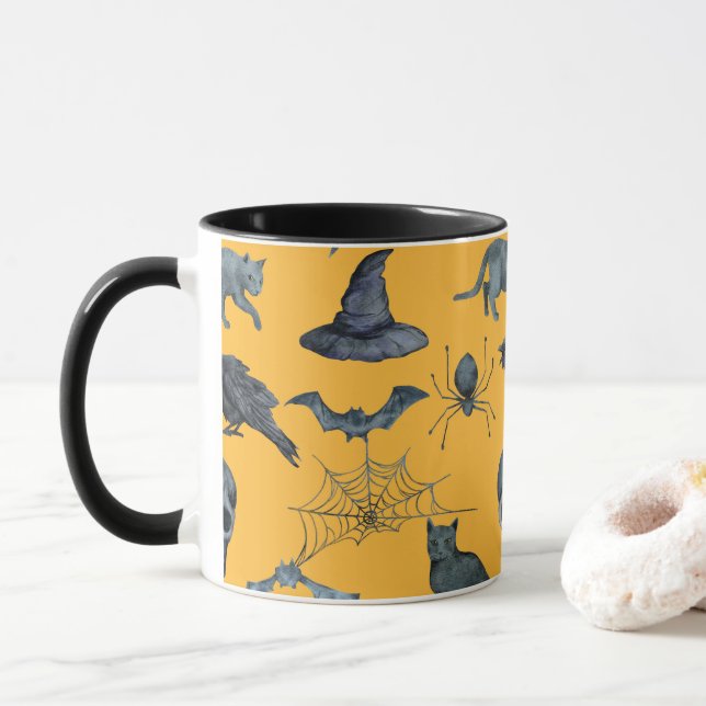 Caneca Design Mug do Dia das Bruxas Bonito (Com Donut)