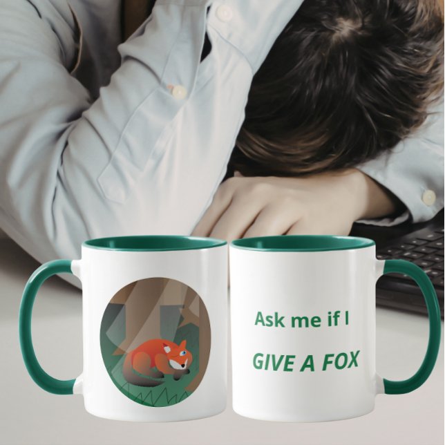 Caneca Design "Pergunte-me se eu dou conta de uma Raposa" (Criador carregado)
